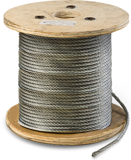 High strength, GWS corrosion resistant, zinc-coated, 7x19 Galvanized Aircraft cable